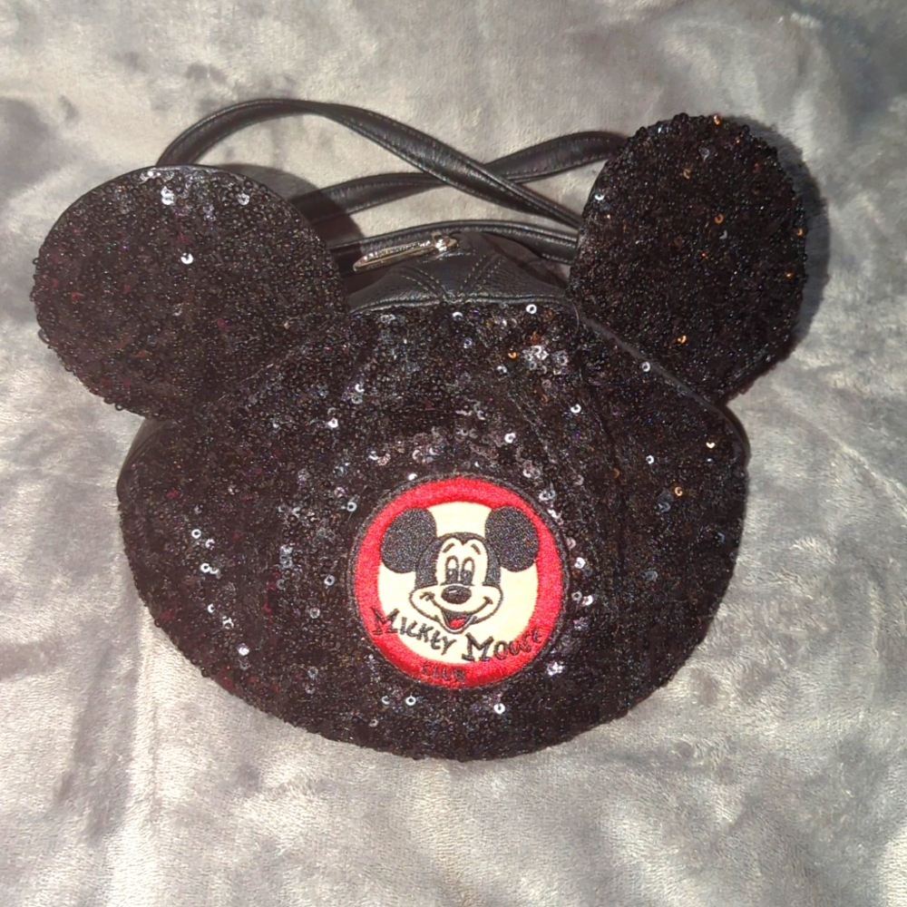 Disney Parks Loungefly Mickey Mouse Club Ear Hat Crossbody Purse Bag Sequin